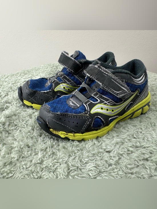Saucony Other - Saucony Kids Navy Blue and Lime Velcro Sneakers